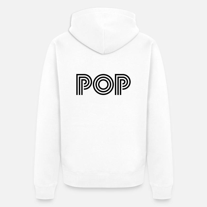 pop - Unisex Premium Organic Zip Hoodie - white