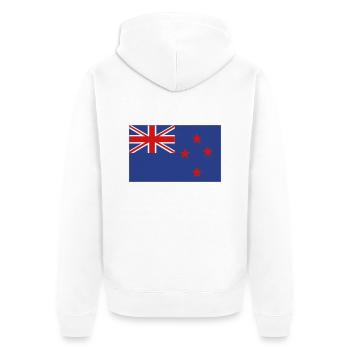 new zealand flag - Unisex Premium Bio Zip Hoodie - Weiß - Hinten - Thijin (182cm)