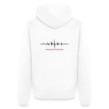 Frequenztherapie Drunk - Unisex Premium Bio Zip Hoodie - Weiß - Hinten - Thijin (182cm)