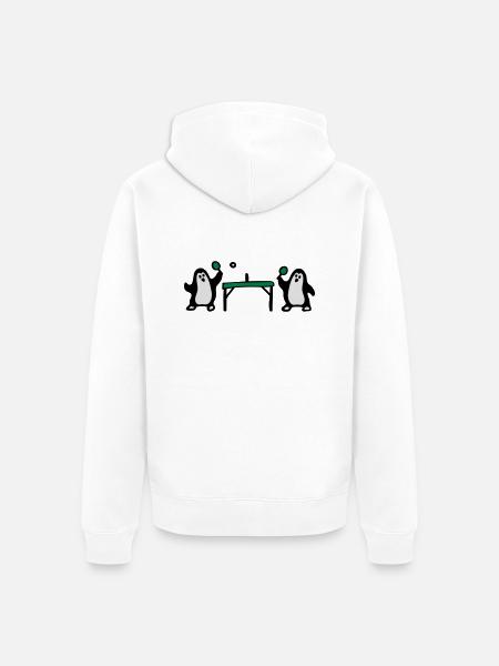 Penguin Table Tennis 3 - Unisex Premium Organic Zip Hoodie - white