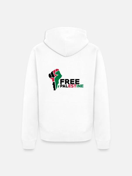 Free Palestine - Unisex Premium Bio Zip Hoodie - Weiß