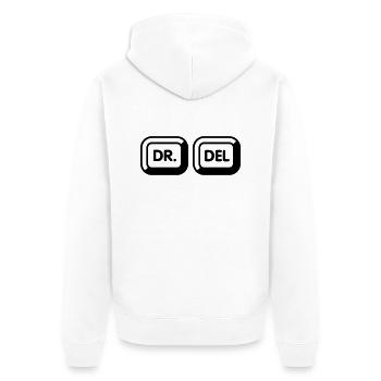 Docteur supprimer | 1c - Veste à capuche bio Premium Unisexe - blanc - Dos - Thijin (182cm)