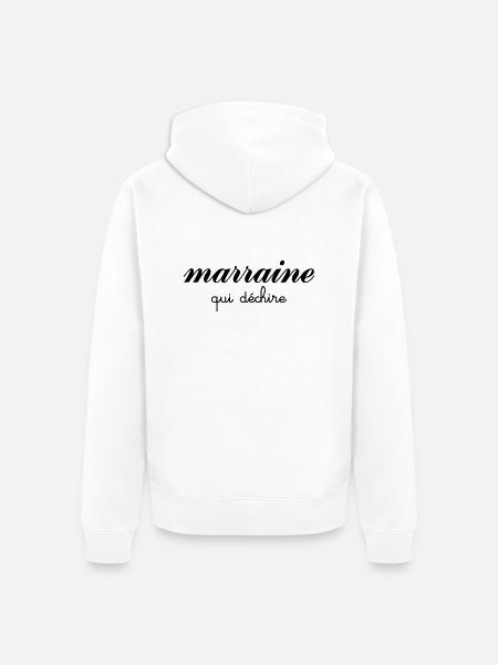 Marraine Qui Déchire - Veste à capuche bio Premium Unisexe - blanc