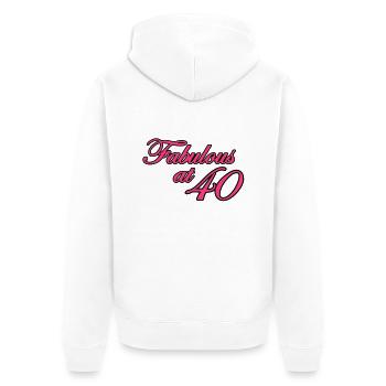 40 quarantième anniversaire: Fabuleux à 40 - Veste à capuche bio Premium Unisexe - blanc - Dos - Thijin (182cm)