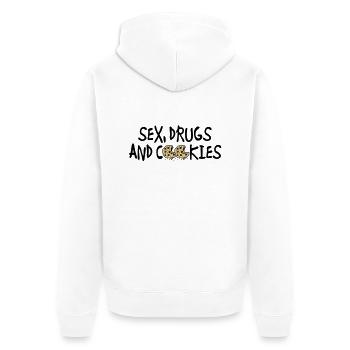 sex_drugs_and_cookies - Veste à capuche bio Premium Unisexe - blanc - Dos - Thijin (182cm)