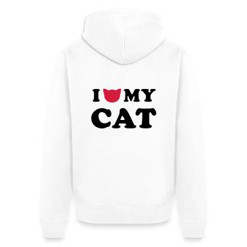 LOVE MY CAT - Veste à capuche bio Premium Unisexe - blanc - Dos - Thijin (182cm)