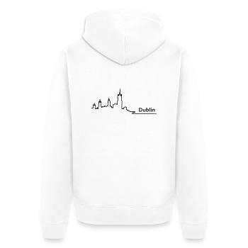 dublin skyline - Unisex Premium Bio Zip Hoodie - Weiß - Hinten - Thijin (182cm)