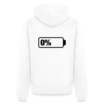 battery_empty_1__f1 - Veste à capuche bio Premium Unisexe - blanc - Dos - Thijin (182cm)