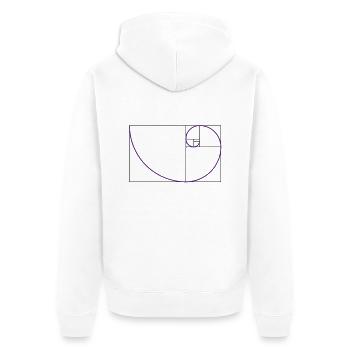 fibonacci, der Goldene Schnitt - Unisex Premium Bio Zip Hoodie - Weiß - Hinten - Thijin (182cm)