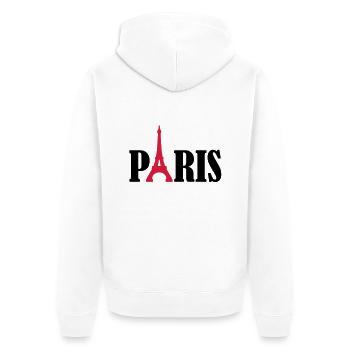 Paris - Unisex Premium Organic Zip Hoodie - white - Back - Thijin (182cm)
