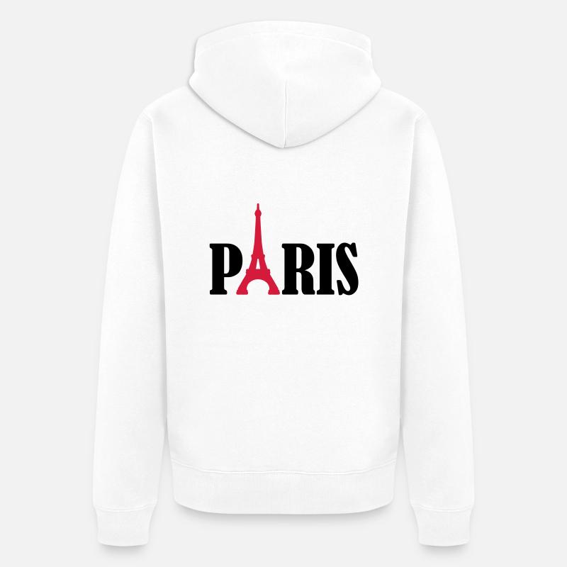 Paris - Veste à capuche bio Premium Unisexe - blanc
