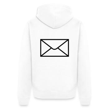mail_post__f1 - Unisex Premium Bio Zip Hoodie - Weiß - Hinten - Thijin (182cm)