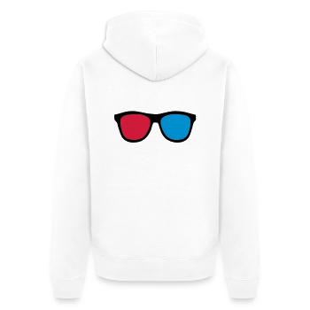 3D-Brillen - Unisex Premium Bio Zip Hoodie - Weiß - Hinten - Thijin (182cm)