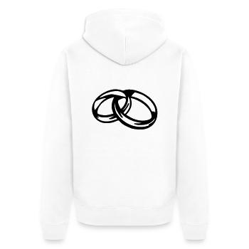 Eheringe - Wedding Band - Unisex Premium Bio Zip Hoodie - Weiß - Hinten - Thijin (182cm)