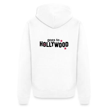 Votre nom + Goes to Hollywood - Veste à capuche bio Premium Unisexe - blanc - Dos - Thijin (182cm)