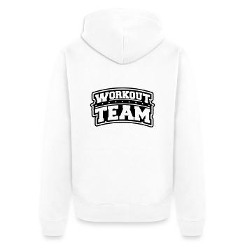 workout_team_dx1 - Veste à capuche bio Premium Unisexe - blanc - Dos - Thijin (182cm)