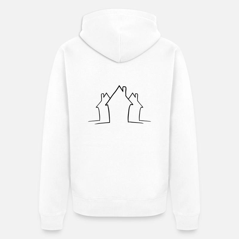 Lignes de maisons de quartier - Veste à capuche bio Premium Unisexe - blanc
