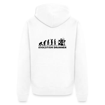 Drummer - Unisex Premium Bio Zip Hoodie - Weiß - Hinten - Thijin (182cm)
