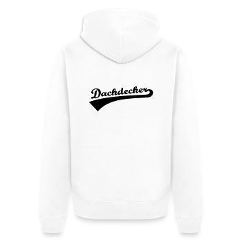 Dachdecker - Unisex Premium Bio Zip Hoodie - Weiß - Hinten - Thijin (182cm)