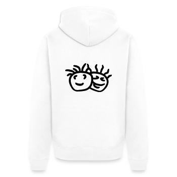 2 party friends team smiley faces - Unisex Premium Organic Zip Hoodie - white - Back - Thijin (182cm)