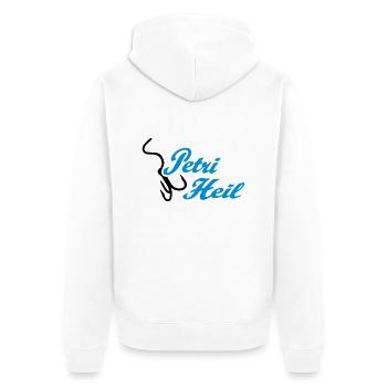 Petri Heil - Unisex Premium Bio Zip Hoodie - Weiß - Hinten - Thijin (182cm)