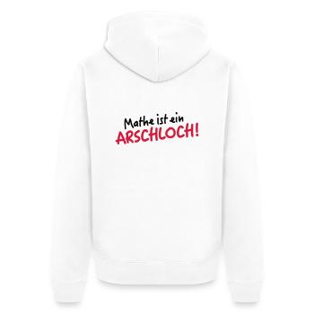 Mathe - Unisex Premium Bio Zip Hoodie - Weiß - Hinten - Thijin (182cm)