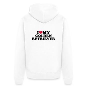 Golden Retriever - Unisex Premium Bio Zip Hoodie - Weiß - Hinten - Thijin (182cm)