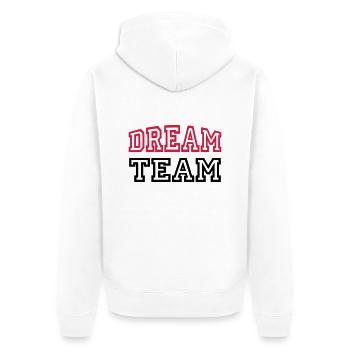 Dream Team - Veste à capuche bio Premium Unisexe - blanc - Dos - Thijin (182cm)