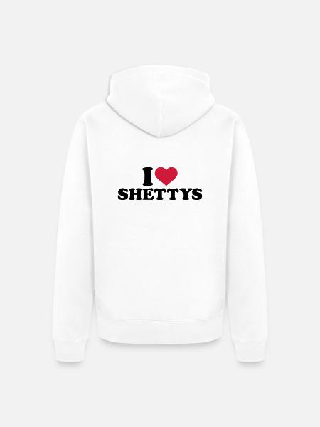 I love Shettys - Veste à capuche bio Premium Unisexe - blanc