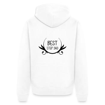 Best Step Dad - Unisex Premium Organic Zip Hoodie - white - Back - Thijin (182cm)