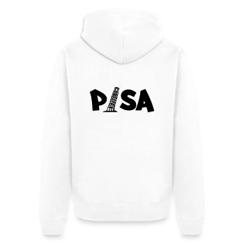 pisa_03 - Unisex Premium Bio Zip Hoodie - Weiß - Hinten - Thijin (182cm)
