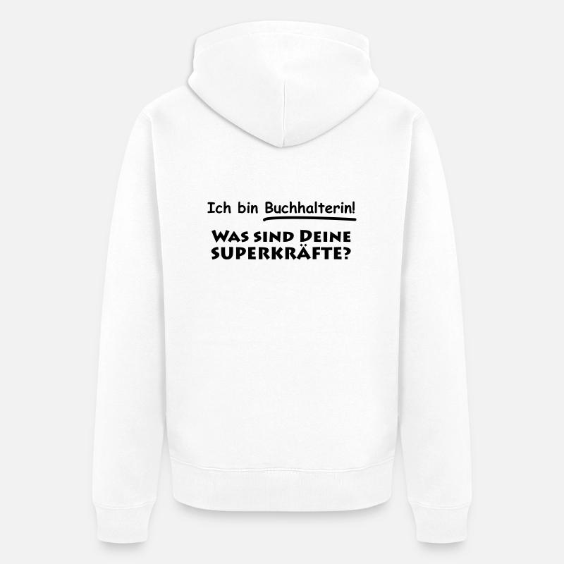 ich bin buchhalterin - Unisex Premium Bio Zip Hoodie - Weiß