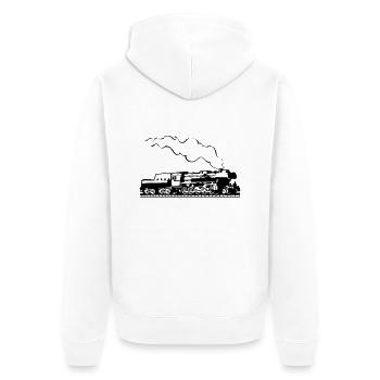 dampflok convoi ferroviaire locomotive offre la ro - Veste à capuche bio Premium Unisexe - blanc - Dos - Thijin (182cm)
