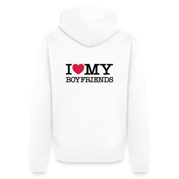 I Love My Boyfriends - Unisex Premium Bio Zip Hoodie - Weiß - Hinten - Thijin (182cm)