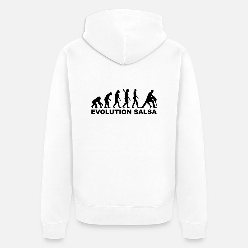 Evolution Salsa - Unisex Premium Organic Zip Hoodie - white