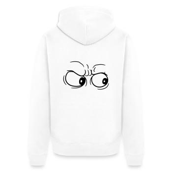 ansehen starren 2 augen ausrasten stinksauer kopf - Unisex Premium Bio Zip Hoodie - Weiß - Hinten - Thijin (182cm)