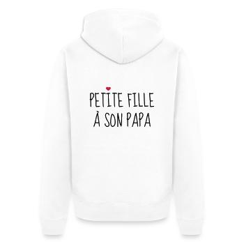 Petite fille à son Papa - Naissance - Enfant - Veste à capuche bio Premium Unisexe - blanc - Dos - Thijin (182cm)