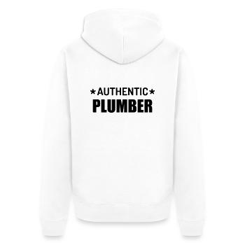 Plombier / Plomberie / Travail / Métier / Job - Veste à capuche bio Premium Unisexe - blanc - Dos - Thijin (182cm)