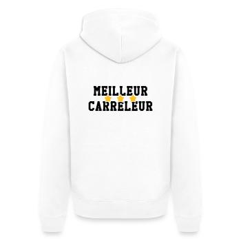 Fliesenleger / Bau / Fliesen / Maurer - Unisex Premium Bio Zip Hoodie - Weiß - Hinten - Thijin (182cm)