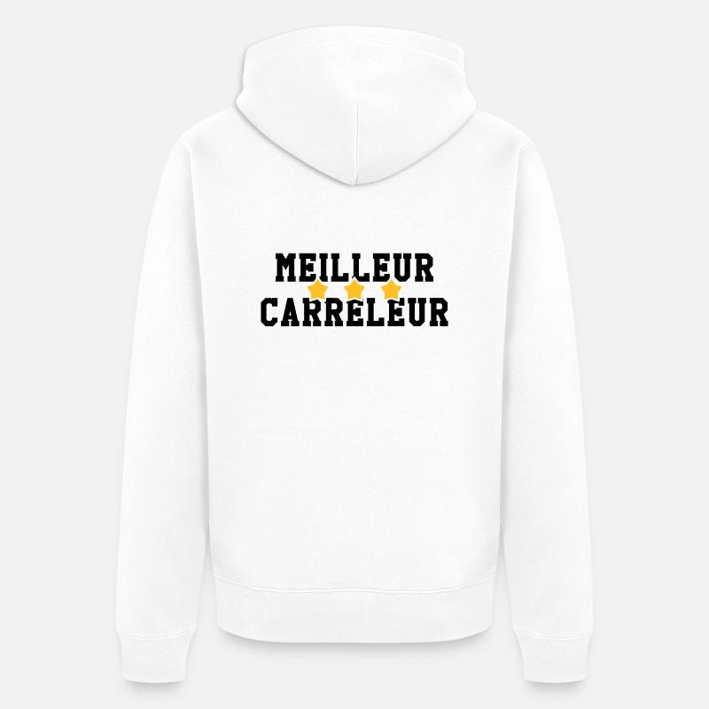 carreleur / carrelage / construction / maçon - Veste à capuche bio Premium Unisexe - blanc