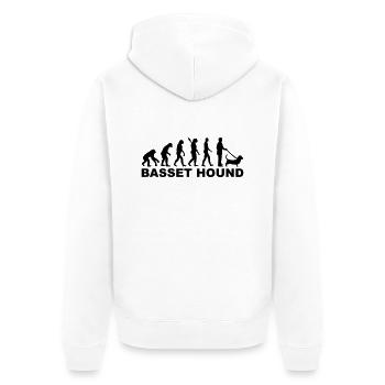 Basset Hound - Veste à capuche bio Premium Unisexe - blanc - Dos - Thijin (182cm)