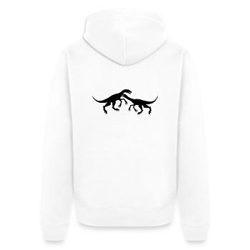 2 bataille rapace chasse silhouette contour noir p - Veste à capuche bio Premium Unisexe - blanc - Dos - Thijin (182cm)