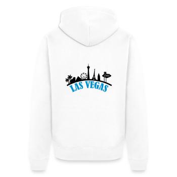 las_vegas_002 - Unisex Premium Organic Zip Hoodie - white - Back - Thijin (182cm)
