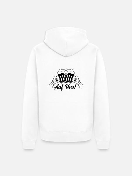 bier auf uns anstossen - Unisex Premium Bio Zip Hoodie - Weiß