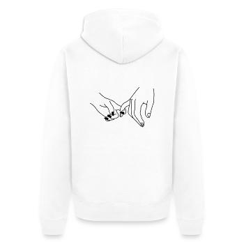 hands man and woman ud421 - Unisex Premium Organic Zip Hoodie - white - Back - Thijin (182cm)