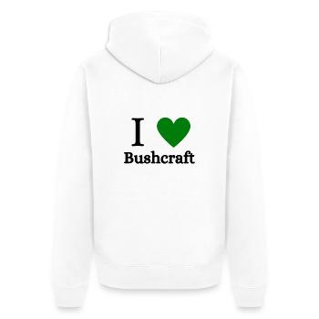 Bushcraft I Love Bushcraft - Unisex Premium Bio Zip Hoodie - Weiß - Hinten - Thijin (182cm)