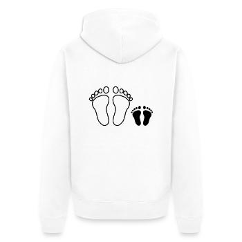 Familien Fußabdruck - Unisex Premium Bio Zip Hoodie - Weiß - Hinten - Thijin (182cm)