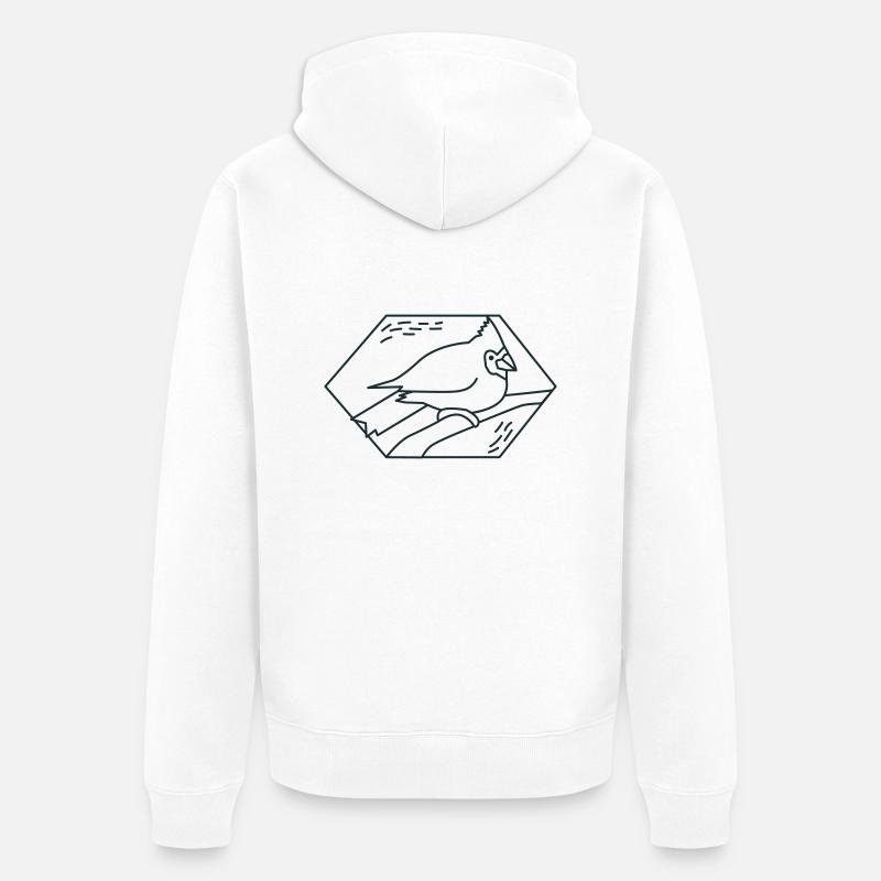 Oiseau cardinal de diamant - Veste à capuche bio Premium Unisexe - blanc