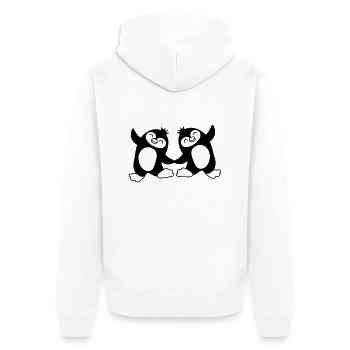 Un couple de pingouins danse doucement - Veste à capuche bio Premium Unisexe - blanc - Dos - Thijin (182cm)