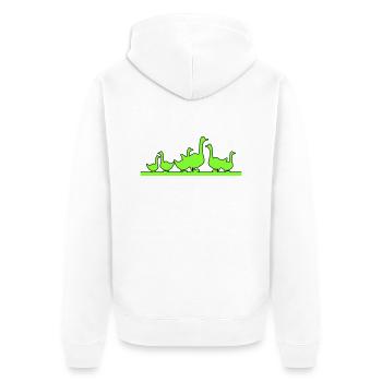 Famille des oies - Veste à capuche bio Premium Unisexe - blanc - Dos - Thijin (182cm)